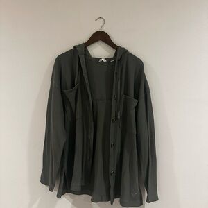 Roxy Olive Green Hooded Button-Down - Never Been Worn